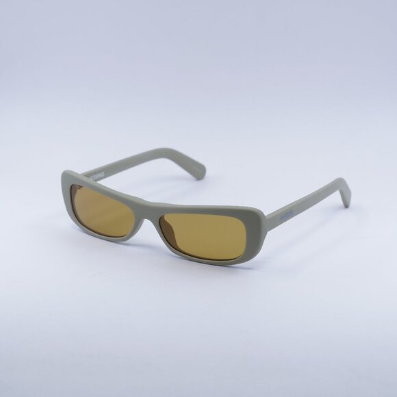 Jacquemus CAPRI JAC/55 C7 Sunglasses Cream Rectangle Frame Amber Lenses